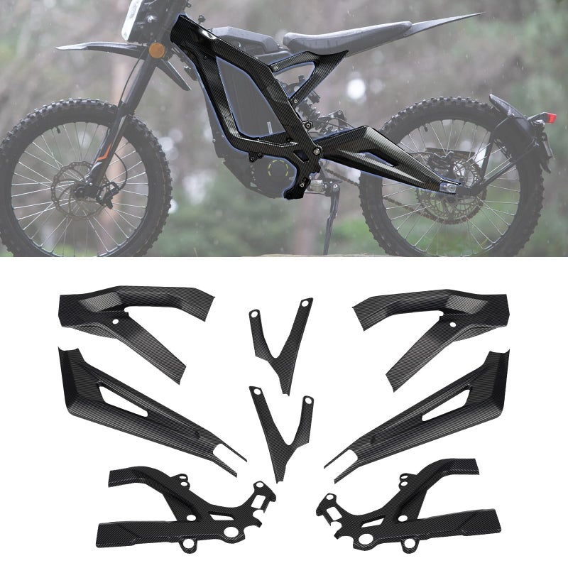 URLWALL Body Frame Protective Cover Fit For SurRon Light Bee X Body Frame Protector Guard Sticker EBike Accessoires for SurRon Carbon Pattern